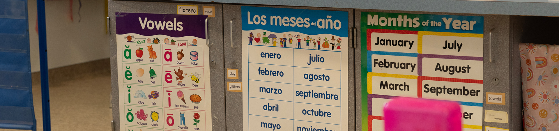 posters with names of months in english and spanish