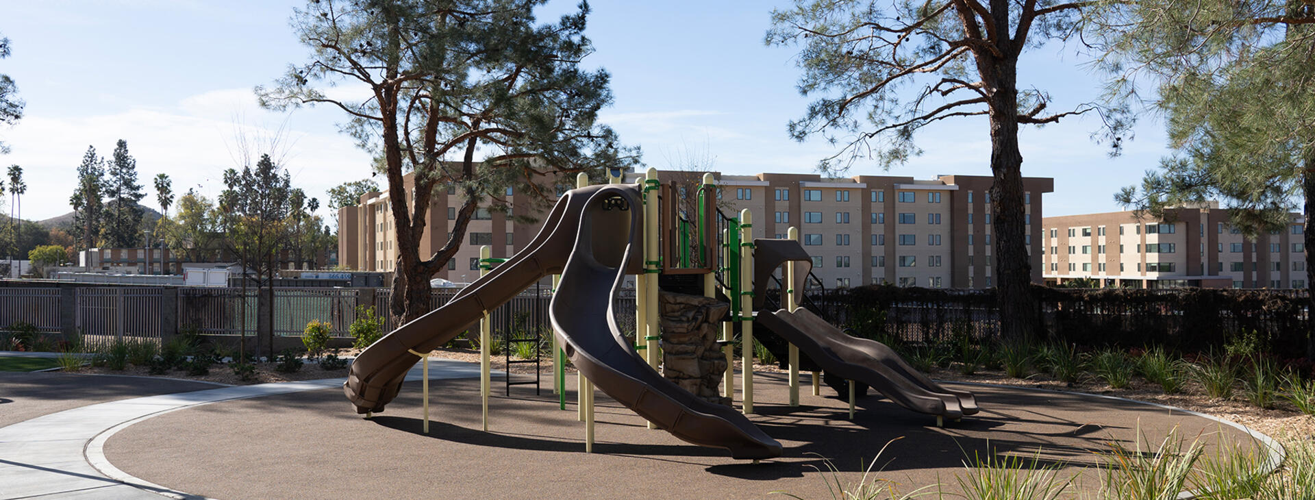 preschool play structure with slides