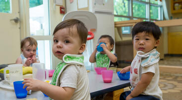 CECE infants drink milk and eat breakfast.